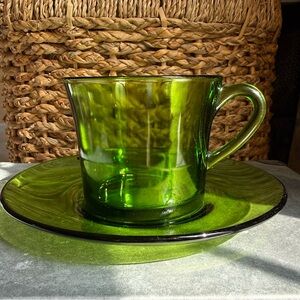 Emerald Green Teacup and Saucer